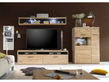 TV-Board >Medina< in Asteiche Bianco geölt aus Metall - 184x51x52cm (BxHxT)