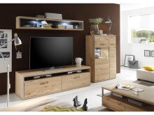 TV-Board >Medina< in Asteiche Bianco geölt aus Metall - 184x51x52cm (BxHxT)
