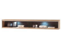 Wandregal >Medina III< in Eiche Bianco aus Metall - 184x27x23cm (BxHxT)