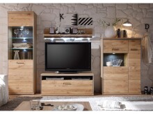 Wandboard >Medina I< in Eiche Bianco - 124x24x23cm (BxHxT)