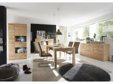 Esstisch >Medina< in Asteiche aus Metall - 160x77x90cm (BxHxT)