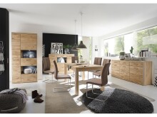 Esstisch >Medina< in Asteiche aus Metall - 160x77x90cm (BxHxT)