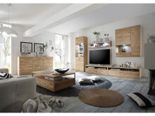 Couchtisch >Medina< in Asteiche Bianco geölt aus Metall - 115x39x70cm (BxHxT)
