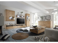 Wohnwand >Medina IV< in Asteiche aus Metall - 321x201x52cm (BxHxT)