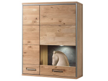 Wohnwand >Medina IV< in Asteiche aus Metall - 321x201x52cm (BxHxT)