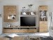 Wohnwand >Medina IV< in Asteiche aus Metall - 321x201x52cm (BxHxT)