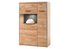 Wohnwand >Medina VI< in Asteiche aus Metall - 288x176x52cm (BxHxT)