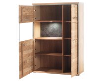 Wohnwand >Medina VI< in Asteiche aus Metall - 288x176x52cm (BxHxT)