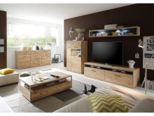 Wohnwand >Medina VII< in Asteiche aus Metall - 288x176x52cm (BxHxT)