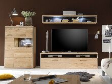 Wohnwand >Medina VII< in Asteiche aus Metall - 288x176x52cm (BxHxT)