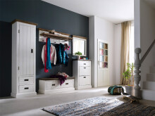 Garderobenschrank >Gesine< in Akazie struckturweiß - 60x200x40 (BxHxT)