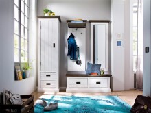 Garderobenschrank >Gesine< in Akazie struckturweiß - 60x200x40 (BxHxT)