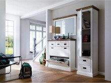 Garderobenschrank >Gesine< in Akazie struckturweiß - 60x200x40 (BxHxT)