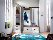 Garderobenschrank >Gesine< in Akazie struckturweiß - 60x200x40 (BxHxT)