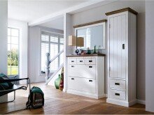 Garderobenschrank >Gesine< in Akazie struckturweiß - 60x200x40 (BxHxT)