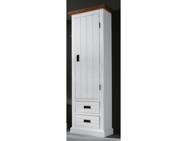Garderobenschrank >Gesine< in Akazie struckturweiß - 60x200x40 (BxHxT)