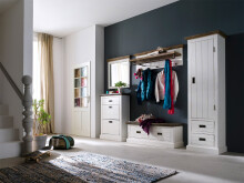 Garderobenschrank >Gesine< in Akazie struckturweiß - 60x200x40 (BxHxT)