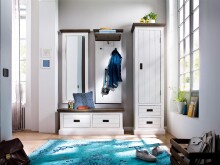 Garderobenschrank >Gesine< in Akazie struckturweiß - 60x200x40 (BxHxT)