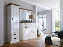 Garderobenschrank >Gesine< in Akazie struckturweiß - 60x200x40 (BxHxT)