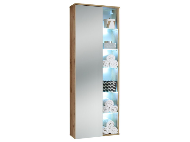 Hochschrank >Bella< in Wildeiche aus Glas - 55x160x30cm (BxHxT)