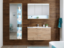 Hochschrank >Bella< in Wildeiche aus Glas - 55x160x30cm (BxHxT)