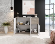 Kommode >Freida< (B/H/T 120 x 82 x 35 cm) in Sonoma-dunkel - 120x82x35cm (BxHxT)
