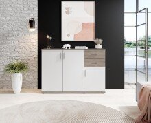 Kommode >Freida< (B/H/T 120 x 82 x 35 cm) in Sonoma-dunkel - 120x82x35cm (BxHxT)