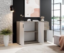 Kommode >Freida< (B/H/T 120 x 82 x 35 cm) in Sonoma-dunkel - 120x82x35cm (BxHxT)