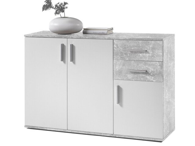 Kommode >Freida< (B/H/T 120 x 82 x 35 cm) in Beton - 120x82x35cm (BxHxT)