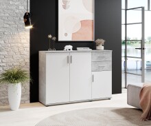 Kommode >Freida< (B/H/T 120 x 82 x 35 cm) in Beton - 120x82x35cm (BxHxT)