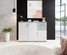 Kommode >Freida< (B/H/T 120 x 82 x 35 cm) in Beton - 120x82x35cm (BxHxT)
