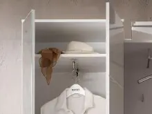 Garderobenschrank >Suzette< in Weiß aus MDF -...
