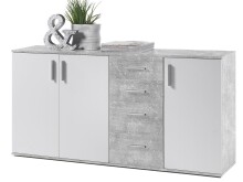 Kommode >Freida< in Weiß - 160x82x35cm (BxHxT)