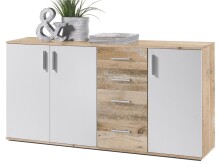 Kommode >Freida< in Weiß - 160x82x35cm (BxHxT)