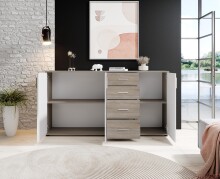 Kommode >Freida III< in Sonoma dunkel - 160x82x35cm (BxHxT)