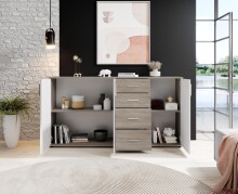 Kommode >Freida III< in Sonoma dunkel - 160x82x35cm (BxHxT)