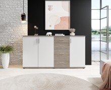 Kommode >Freida III< in Sonoma dunkel - 160x82x35cm (BxHxT)