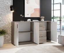 Kommode >Freida III< in Sonoma dunkel - 160x82x35cm (BxHxT)