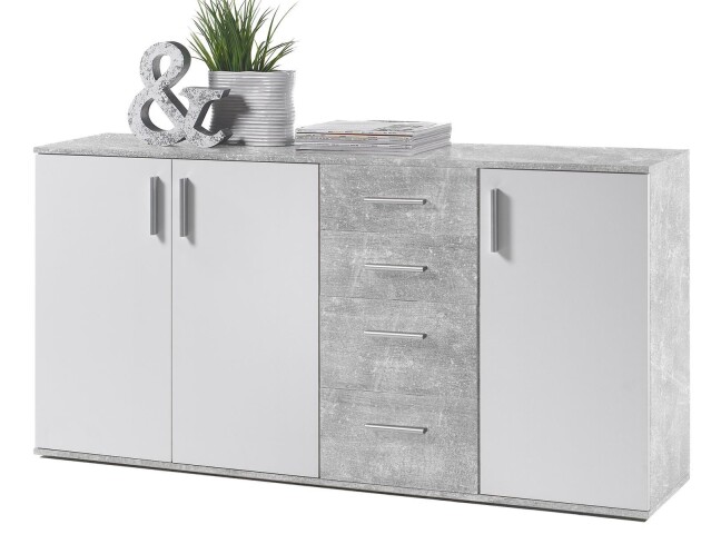 Kommode >Freida< (B/H/T 160 x 82 x 35 cm) in Beton - 160x82x35cm (BxHxT)