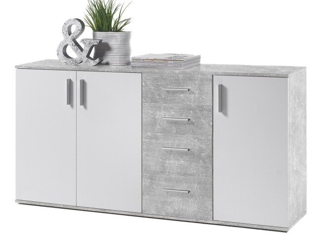 Kommode >Freida< (B/H/T 160 x 82 x 35 cm) in Beton - 160x82x35cm (BxHxT)