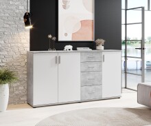 Kommode >Freida< (B/H/T 160 x 82 x 35 cm) in Beton - 160x82x35cm (BxHxT)