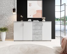 Kommode >Freida< (B/H/T 160 x 82 x 35 cm) in Beton - 160x82x35cm (BxHxT)