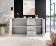 Kommode >Freida< (B/H/T 160 x 82 x 35 cm) in Beton - 160x82x35cm (BxHxT)