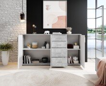 Kommode >Freida< (B/H/T 160 x 82 x 35 cm) in Beton - 160x82x35cm (BxHxT)