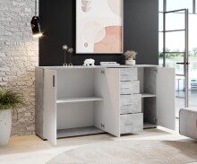 Kommode >Freida< (B/H/T 160 x 82 x 35 cm) in Beton - 160x82x35cm (BxHxT)