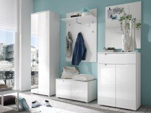 Schuhschrank >Suzette< in Weiß aus MDF - 70x101x40cm (BxHxT)