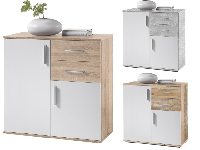 Kommode >Freida< in Weiß - 80x82x35cm (BxHxT)