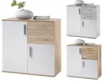 Kommode >Freida< in Weiß - 80x82x35cm (BxHxT)
