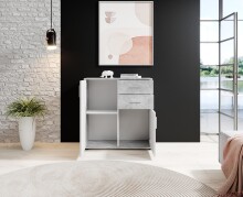 Kommode >Freida< (B/H/T 80 x 82 x 35 cm) in Beton - 80x82x35cm (BxHxT)