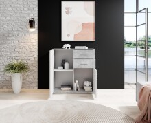 Kommode >Freida< (B/H/T 80 x 82 x 35 cm) in Beton - 80x82x35cm (BxHxT)